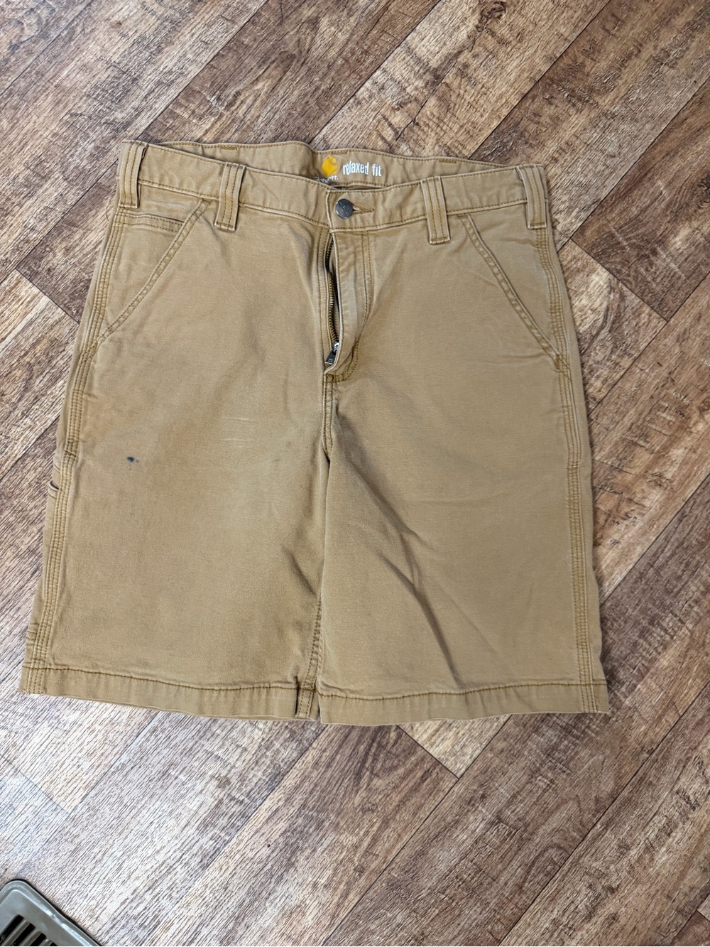 Carhartt Men's Relaxed Fit Brown Canvas Stretch Cargo Shorts Size 33